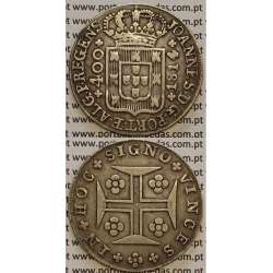 CRUZADO NOVO PRATA (480 RÉIS) 1814 (MBC) COROA BAIXA