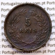 Portugal, 5 Reis 1900 bronze coin of King Carlos I, (VF+), World Coins Portugal KM 530