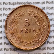 5 réis 1900 bronze D. Carlos I, (MBC+), World Coins Portugal KM 530