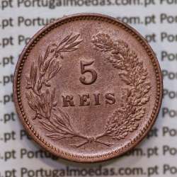 Portugal, 5 Reis 1900 bronze coin of King Carlos I, (VF+), World Coins Portugal KM 530