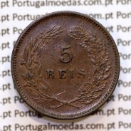5 réis 1900 bronze D. Carlos I, (MBC+), World Coins Portugal KM 530