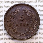 Portugal, 5 Reis 1900 bronze coin of King Carlos I, (VF+), World Coins Portugal KM 530