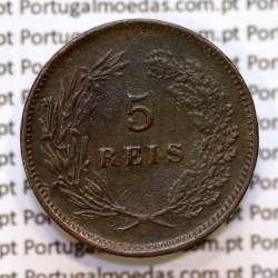 5 réis 1900 bronze D. Carlos I, (MBC+), World Coins Portugal KM 530