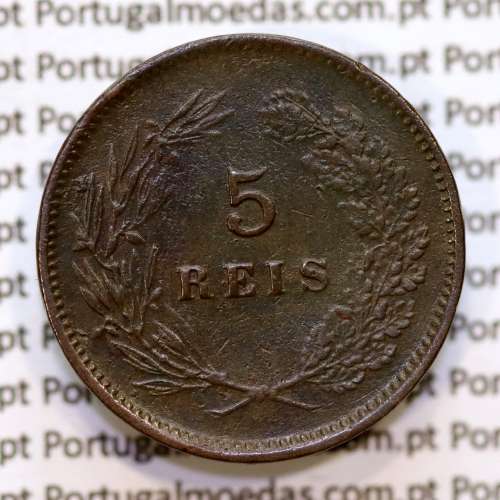 Portugal, 5 Reis 1900 bronze coin of King Carlos I, (VF+), World Coins Portugal KM 530