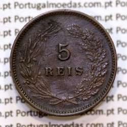 Portugal, 5 Reis 1900 bronze coin of King Carlos I, (VF+), World Coins Portugal KM 530