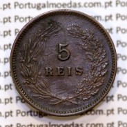 5 réis 1900 bronze D. Carlos I, (MBC+), World Coins Portugal KM 530