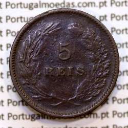 Portugal, 5 Reis 1900 bronze coin of King Carlos I, (VF), World Coins Portugal KM 530