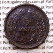 5 réis 1900 bronze D. Carlos I, (MBC), World Coins Portugal KM 530