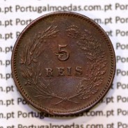 Portugal, 5 Reis 1900 bronze coin of King Carlos I, (VF), World Coins Portugal KM 530