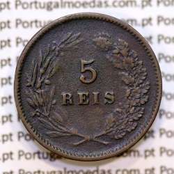 Portugal, 5 Reis 1900 bronze coin of King Carlos I, (VF), World Coins Portugal KM 530