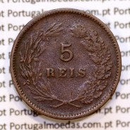 5 réis 1900 bronze D. Carlos I, (MBC), World Coins Portugal KM 530