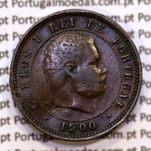 5 réis 1900 bronze D. Carlos I, (BC), World Coins Portugal KM 530