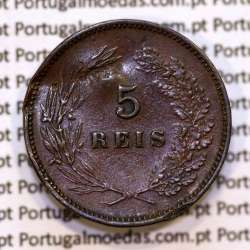 Portugal, 5 Reis 1900 bronze coin of King Carlos I, (F), World Coins Portugal KM 530