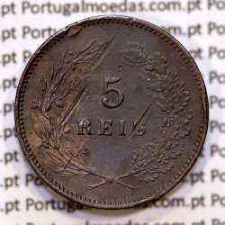 5 réis 1901 bronze D. Carlos I, (MBC), World Coins Portugal KM 530