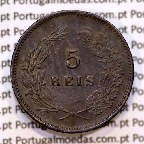 Portugal, 5 Reis 1901 bronze coin of King Carlos I, (VF), World Coins Portugal KM 530