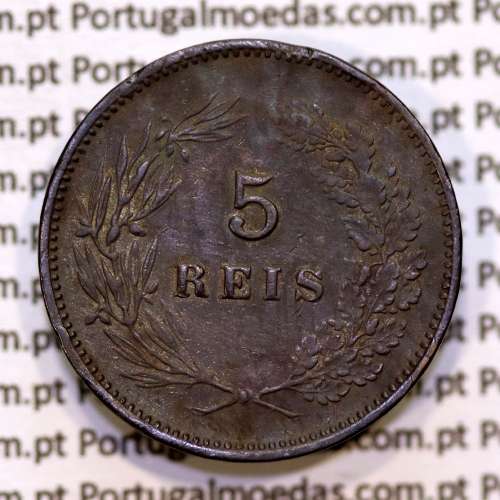 Portugal, 5 Reis 1901 bronze coin of King Carlos I, (VF), World Coins Portugal KM 530