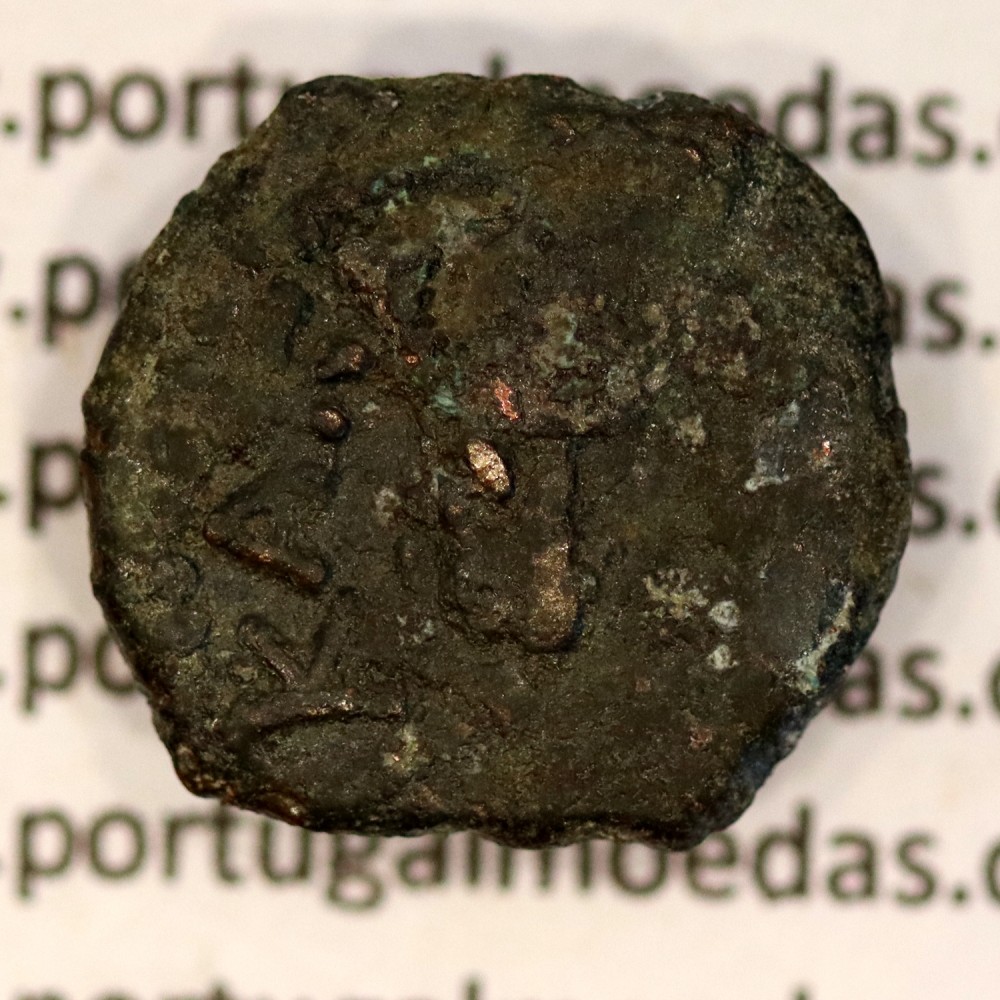 Augustus, Æ Prutah, Judeia, Marcus Ambibulus procurador de Augustus, Jerusalém ano 9-12 d.C., Legenda: L-MA / KAICA-POC, RPC4957
