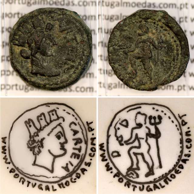 Augustus, Semis Æ, Carteia - Hispania, (27 a.C. a 14 d.C.), Legenda: CARTEIA / D.D., RPC 122