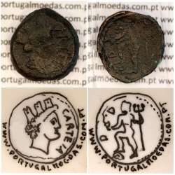 Augustus,  Semis Æ coin of Hispania city Carteia, (27 a.C. a 14 d.C.), Legenda: CARTEIA / D.D., RPC 122 Burgos 662