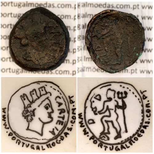 Augustus, Semis Æ, Carteia - Hispania, (27 a.C. a 14 d.C.), Legenda: CARTEIA / D.D., RPC 122