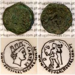 Augustus,  Semis Æ coin of Hispania city Carteia, (27 a.C. a 14 d.C.), Legenda: CARTEIA / D.D., RPC 122 Burgos 662