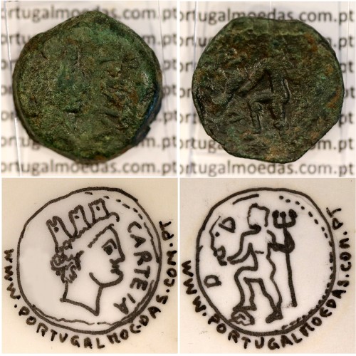 Augustus, Semis Æ, Carteia - Hispania, (27 a.C. a 14 d.C.), Legenda: CARTEIA / D.D., RPC 122