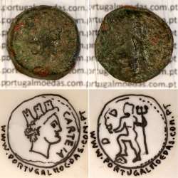 Augustus,  Semis Æ coin of Hispania city Carteia, (27 a.C. a 14 d.C.), Legenda: CARTEIA / D.D., RPC 122 Burgos 663