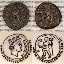 Augustus,  Semis Æ coin of Hispania city Carteia, (27 a.C. a 14 d.C.), Legenda: CARTEIA / D.D., RPC 122, Burgos 663