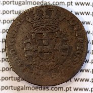 Angola coin of 1/4 Macuta 1762 copper D. José I, pearly Cross, 71 pearls in the circle, World Coins Angola KM 10