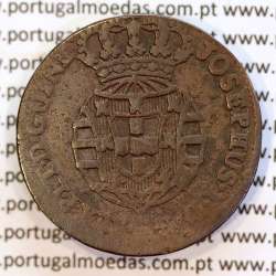 Angola coin of 1/4 Macuta 1762 copper D. José I, pearly Cross, 71 pearls in the circle, World Coins Angola KM 10