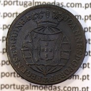 coin of 1/4 Macuta 1814 copper D. João Príncipe Regente, Portuguese former colony of Angola, (VF+), World Coins Angola KM44