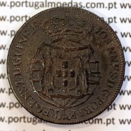 1/2 Macuta 1814 cobre D. João Príncipe Regente, Angola 1/2 Macuta 1814, (MBC+), Circulo de 62 Pérolas, World Coins Angola KM 45