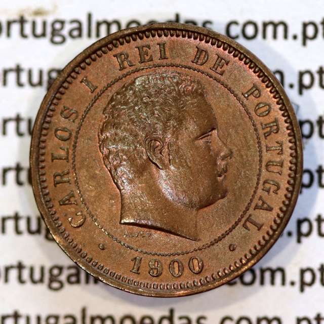 5 réis 1900 bronze D. Carlos I, (Bela), World Coins Portugal KM 530