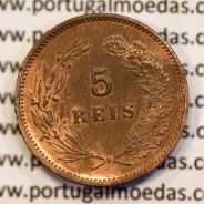 5 réis 1904 bronze D. Carlos I, variante com algarismos "1+9+0" retocados no cunho, (MBC+), World Coins Portugal KM 530