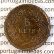 5 réis 1904 bronze D. Carlos I, variante esfera haste algarismo "9" menos retificada , (MBC), World Coins Portugal KM 530