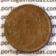 5 réis 1904 bronze D. Carlos I, variante com algarismos "1+9+0" retocados no cunho, (BC+), World Coins Portugal KM 530