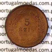 5 réis 1904 bronze D. Carlos I, variante com algarismos "1+9+0" retocados no cunho, (BC+), World Coins Portugal KM 530
