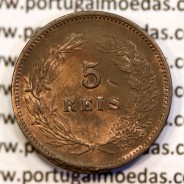 5 reis 1904 bronze D. Carlos I, variant with numbers "1+9+0" retouched in the coin matrix, World Coins Portugal KM 530