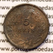 5 réis 1904 bronze D. Carlos I, variante esfera algarismo "9" retificada angulo  90º, (BC), World Coins Portugal KM 530