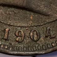 Portugal bronze coin of 5 reis 1904 of King Carlos I, variant sphere stem number "9" less rectified,  World Coins KM 530