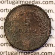 5 réis 1904 bronze D. Carlos I, variante com algarismos "1+9+0" retocados no cunho, (BC-/REG), World Coins Portugal KM 530