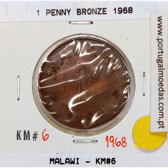 Malawi 1 Penny 1968 Bronze, (MBC), World Coins Malawi KM 6