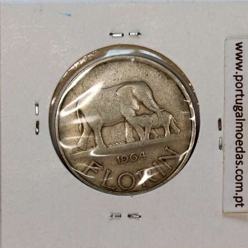 Malawi Florin 1964 Cupro níquel, (VF), World Coins Malawi KM 3