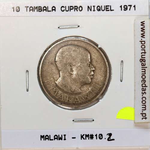 Malawi 10 Tambala 1971 Cupro Níquel, (BC), World Coins Malawi KM 10