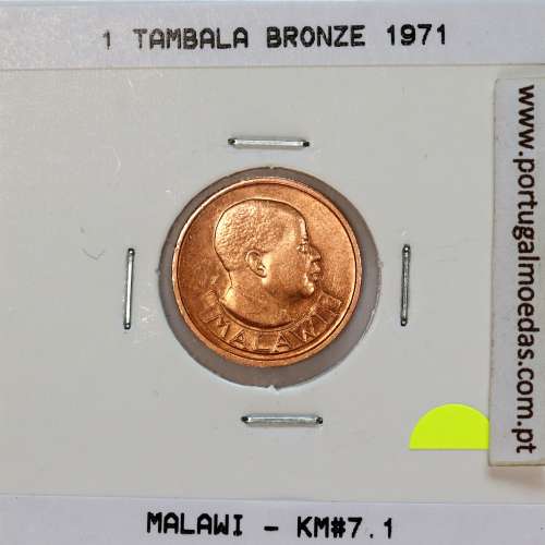 Malawi 1 Tambala 1971 Bronze, (Bela), World Coins Malawi KM 7