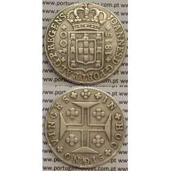 CRUZADO NOVO PRATA (480 RÉIS) 1815 (MBC) COROA ALTA