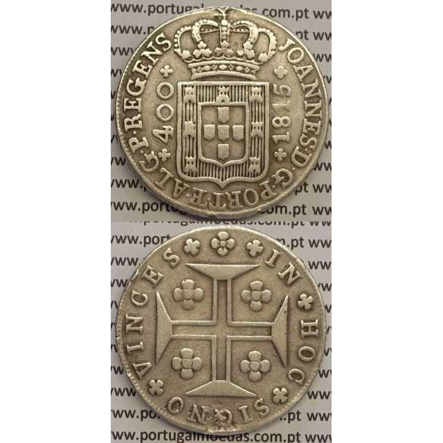 CRUZADO NOVO PRATA (480 RÉIS) 1815 (MBC) COROA ALTA