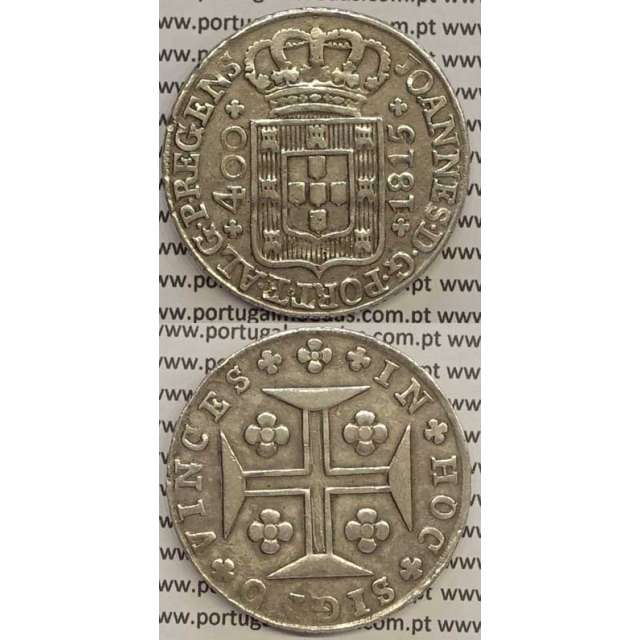 CRUZADO NOVO PRATA (480 RÉIS) 1815 (MBC) COROA ALTA