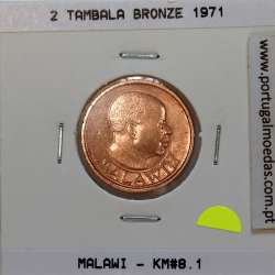 Malawi 2 Tambala 1971 Bronze, (Bela), World Coins Malawi KM 8