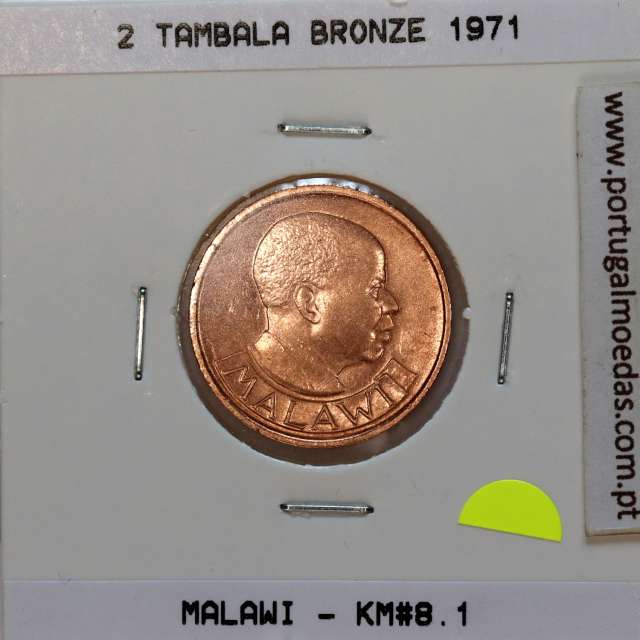 Malawi 2 Tambala 1971 Bronze, (Bela), World Coins Malawi KM 8